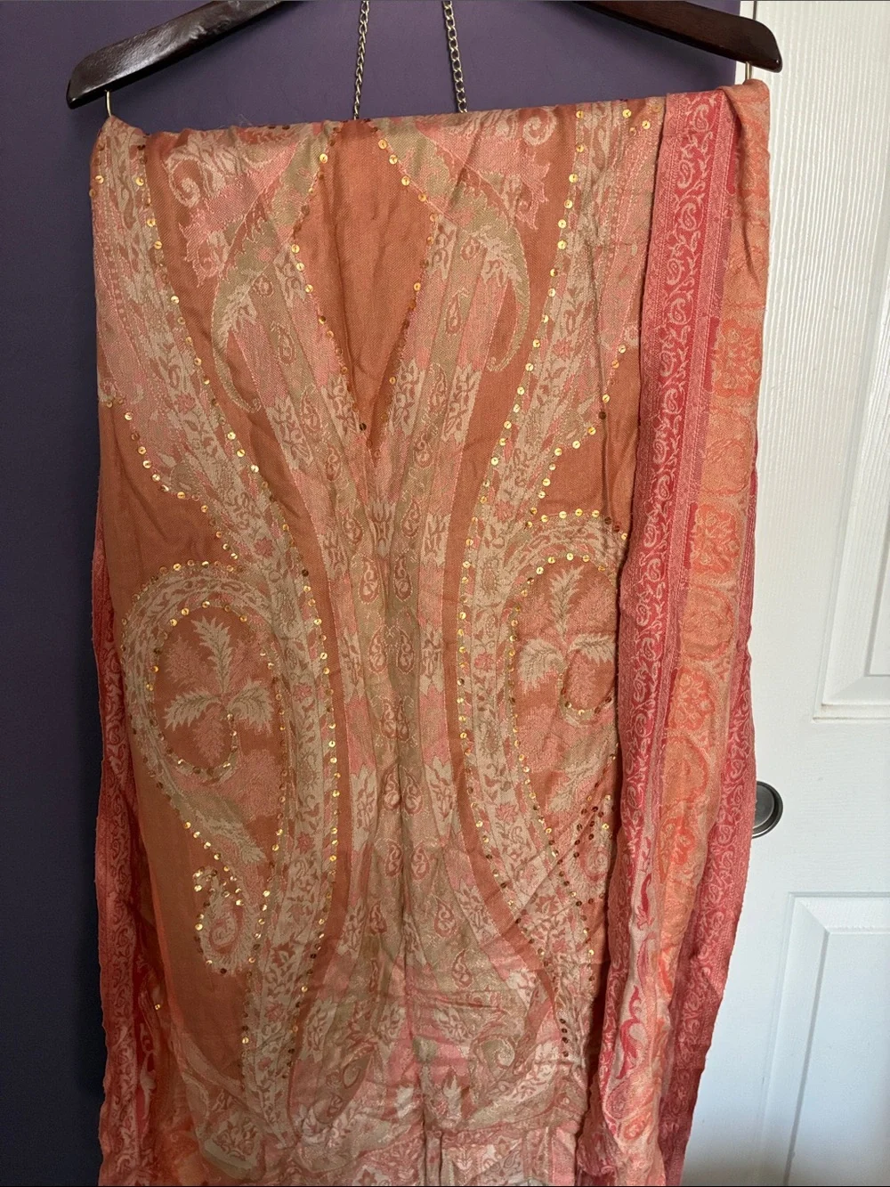 HANDMADE SILKBLEND SEQUINED PASHMINA